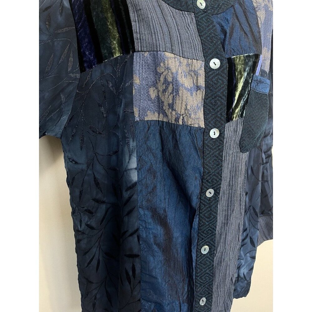Vintage Mozart Women Button Down Shirt L Mixed Media Abstract Art To Wear USA - Picture 4 of 12